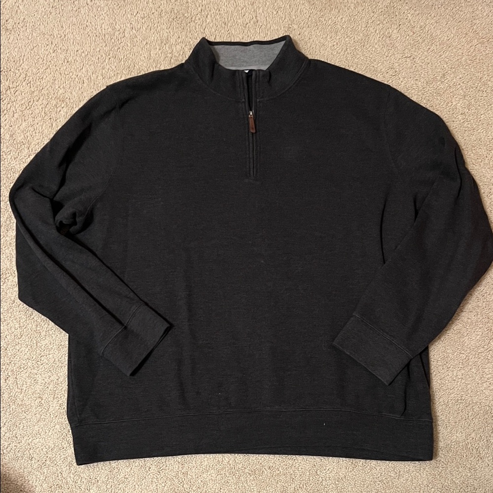 Lands' End Men's Charcoal Gray Zip-Up Sweater
